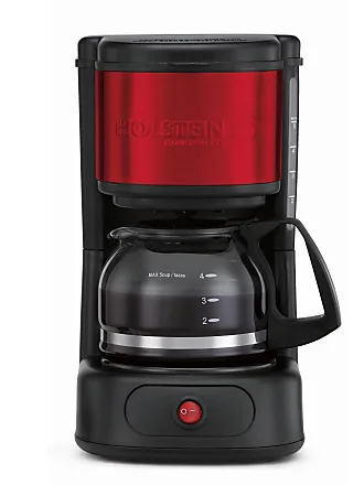  Holstein Housewares 5 Cup Coffee Maker, Black/Metallic Red -  User Friendly One-Touch Operation: Home & Kitchen