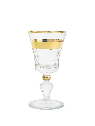 Classic Touch WIG1047 Textured Wine Glasses with Gold Stem & Rim, Set of 6,  1 - Kroger