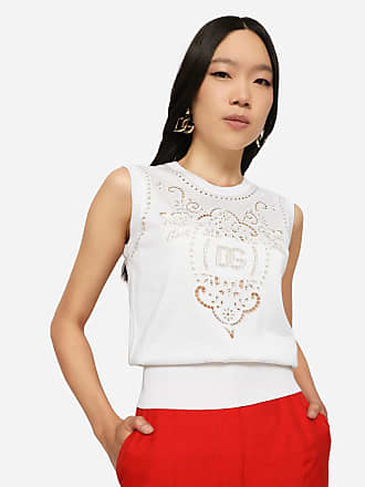Donna Abbigliamento da T-shirt e top da Top senza maniche e canotte TopDolce & Gabbana in Satin di colore Neutro 