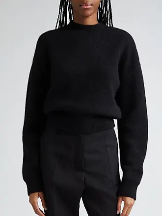 Mock turtleneck sweater in merino wool blend - Studio · Black