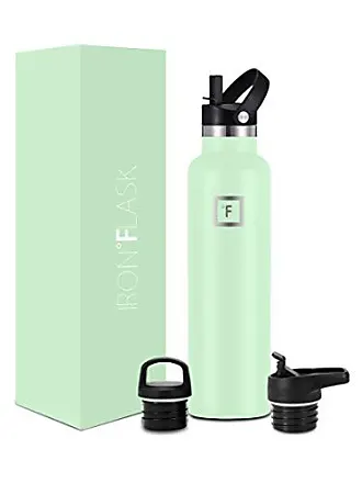 Iron Flask Sports Water Bottle - 22 oz 3 Lids (Straw Lid) Leak Proof Vacuum Insulated Stainless Steel Double Walled Thermo Mug Metal Canteen, Midnight