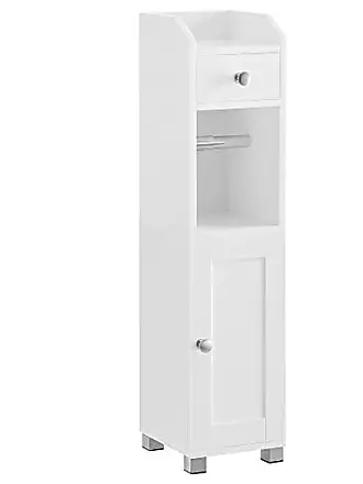 VASAGLE Small Bathroom Storage Cabinet, Toilet Paper Holder with Storage, Toilet  Paper Storage Cabinet, Bathroom Organizer with Adjustable Shelf,  Water-Proof Feet