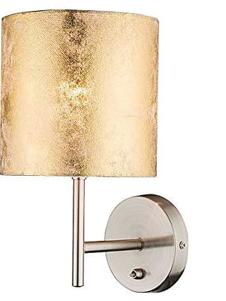 Wand Flur-Lampe Stoff Textil GOLD SCHWARZ Bad Wand-Leuchte Strahler mit Schalter 