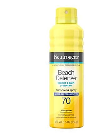 Neutrogena Beach Defense Spray Sunscreen with Broad Spectrum SPF 70 Fast Absorbing Sunscreen Body Spray Mist Water Resistant Oil Free UVAUVB Sun Protection, 6.5 