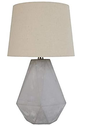 Brand – Rivet Table Lamp with Textured Ceramic Base 20H Gray Bulb Included 