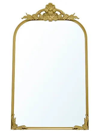 Spiegel mit Zierrahmen aus goldfarbenem Kiefernholz, 90x141cm