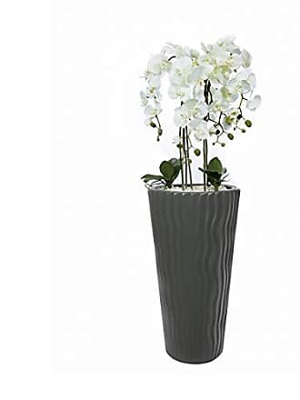 Künstliche Orchideen im schwarzen Hochtopf weiß Gesteck Kunstpflanze H 140cm 