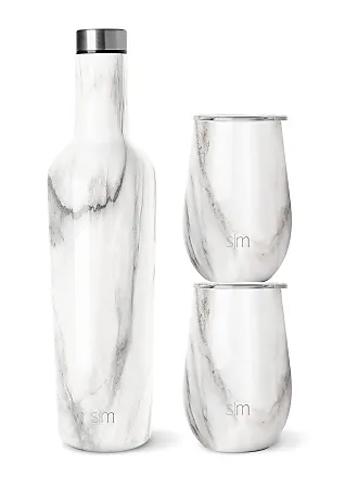 Simple Modern Spirit Wine Bundle - 2 12oz Wine Tumbler Glasses with Lids 1 Wine Bottle - Vacuum Insulated 18/8 Stainless