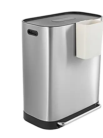 Modern Drop-Top Stainless Steel Indoor Trashcan | Silver/Gray