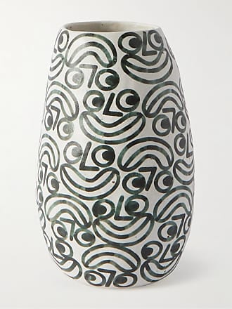 1x Krug Vase Deco Farbe White Weiß craquele Keramik von BRYNXZ 