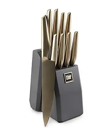 Cambridge Silversmiths Black And Copper 8 Pc. Knife Set With Block