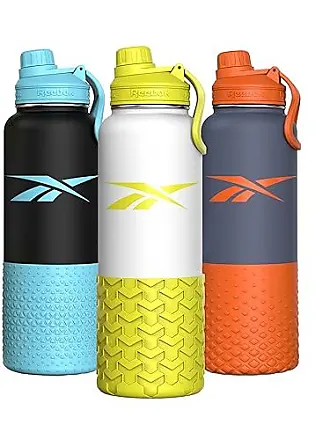 Reebok Stainless Steel Wide Mouth Water Bottle with Flex Cap for Outdoor - 32 oz - Double Wall Vacuum Insulated Sports Water Bottle with Silicone