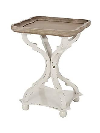 Christopher Knight Home Eudora French Country Accent Table with Square Top, Natural + Distressed White