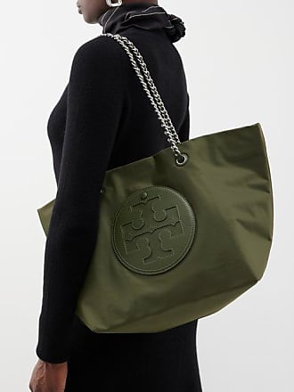 Tory Burch T Monogram Raffia Bucket Bag, Black/ Brass, Style