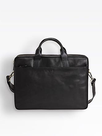 agnès b. black hugo leather briefcase