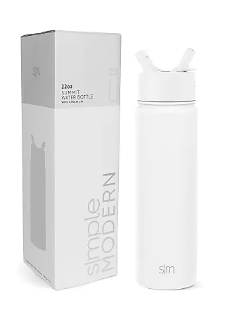 Simple Modern Summit 32oz Water Bottle with Straw Lid - 1 Liter Vacuum Insulated Stainless Steel, Carrara Marble