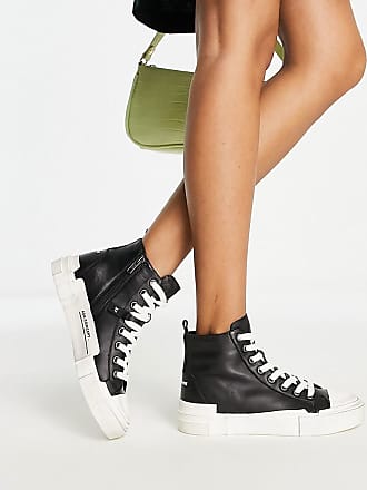 AMI Leather Lace-up High-top Logo Sneakers in Black Womens Shoes Trainers High-top trainers 