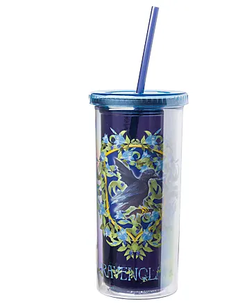 Silver Buffalo Harry Potter Hogwarts Crest Plastic Carnival Cup With Lid  And Straw