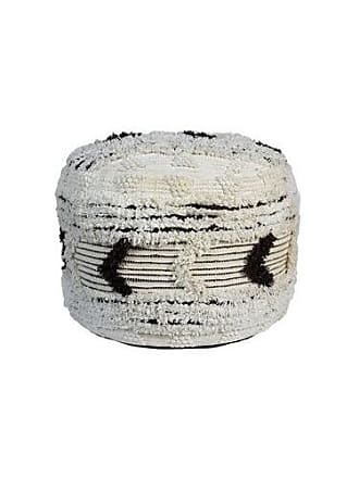 Pouf tendance Armania L46cm Tissu bouclette Beige