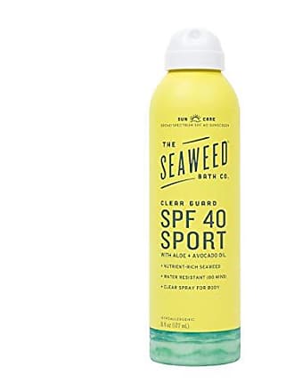 The Seaweed Bath Co. Clear Guard SPF 40 Sport Broad Spectrum Sunscreen Spray, 6 Ounce, Nutrient Rich Seaweed, Aloe, Avocado Oil, Vegan, Paraben Free
