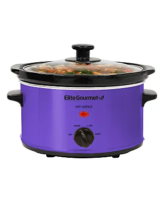 Elite Gourmet 2 Qt Oval Slow Cooker Purple