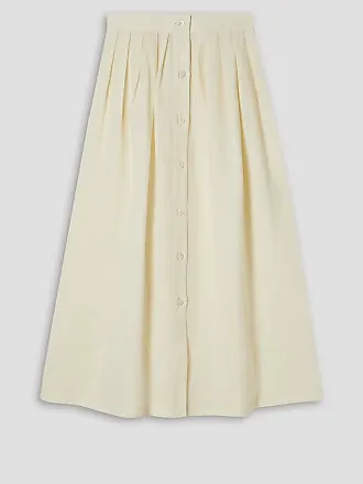 PINKO slitted linen midi skirt - White