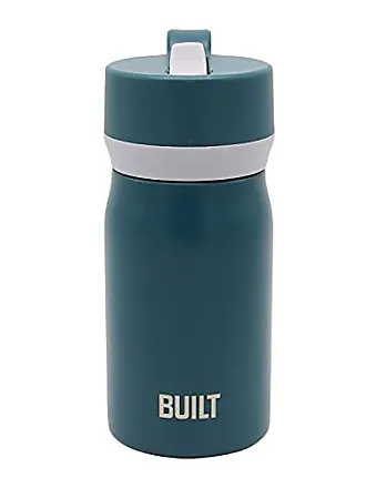 Built 20 Ounce Double Wall Vacuum Sealed Stainless Steel Coffee and Water Tumbler Easy to Clean Tritan Lid with Rotating Splash Guard, Teal,5286359