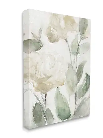 Stupell Industries Fashion Designer Flower Bookstack Black and White Watercolor 16x20 Stretched Canvas Wall Art