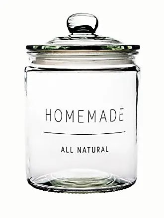 Amici Home Hawthorn Glass Canister, Airtight Storage Jar, Ribbed Glass with  Acacia Lid,Small 20 oz.