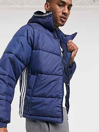 adidas originals overhead half zip fleece jacket with 3 stripes in navy tech pack