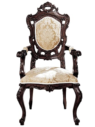 Design Toscano The Carlisle Louis XV Walnut Brown Arm Chair (Set