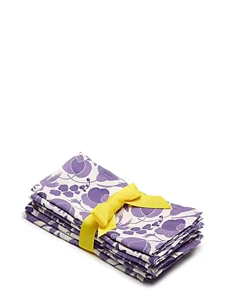 La DoubleJ contrast-trim linen napkins (set of 2) - Purple