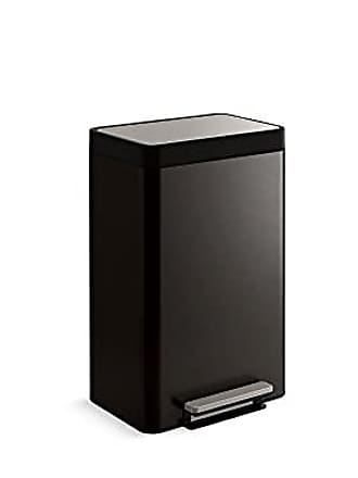 Kohler K-20956-BST Black Stainless Dual-Compartment Step Trash Can