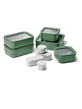 Sistema 5-Piece Food Storage Containers with 3 Compartments and Lids for Meal Prep, Dishwasher Safe, 11.8oz, Clear/Green, Pack of 5