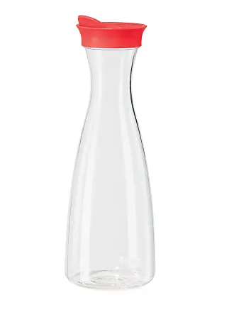OGGI Clear Carafe w/Flip Open Lid - Ideal Juice Bottle, Clear Pitcher with  Lid, Tea Pitcher, Water Carafe, 1.6 Lt(54Oz), Black Lid