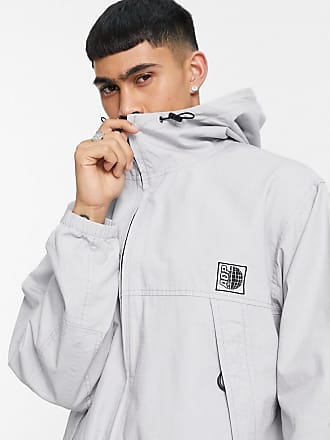 Topman Rip Stop Hooded jacket in gray-Blues