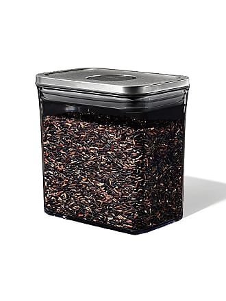 OXO Steel POP Container Short Rectangle- 1.7 Qt for Brown Sugar, Dried  Beans and More,Grey