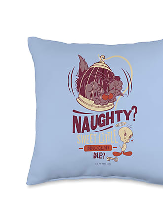 Multicolor Looney Tunes Tweety Who You Calling Naughty Throw Pillow 18x18
