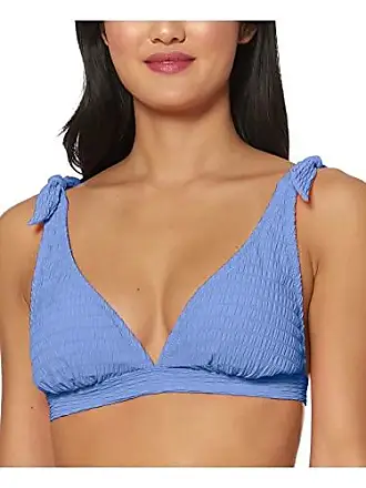 Jessica Simpson Womens Plus-Size Woodstock Whipstitch Underwire Bra Over  The Shoulder Bikini Top