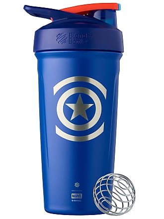 BlenderBottle Justice League Strada Shaker Cup Insulated Stainless Steel  Water Bottle with Wire Whisk, 24-Ounce, Batman