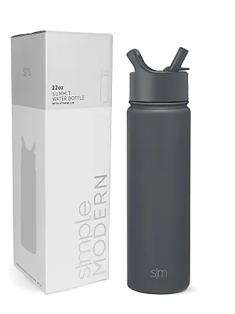 Simple Modern Summit 32oz Water Bottle with Straw Lid - 1 Liter Vacuum Insulated Stainless Steel, Carrara Marble