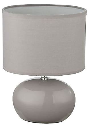 Nacht Tisch Leuchte weiß grau Schlaf Gäste Zimmer Ornament Keramik Lese Lampe 