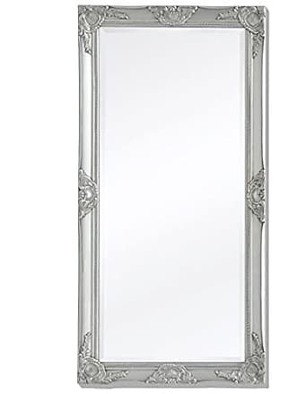 Stand Spiegel Frisierspiegel Spiegel Silberfarben mit Jugendstil Frau verziert 