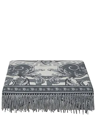 Versace Barocco fringed blanket - Grey