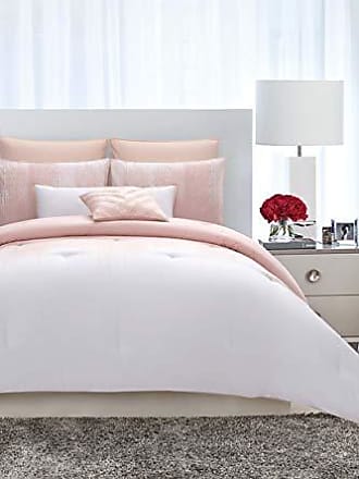  Vince Camuto - Mica Luxurious 3 Piece Full/Queen Duvet Cover  and Sham Set - Soft Watercolor Tile Print - Blush : Home & Kitchen