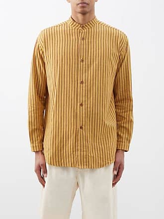 Sunnei logo-print Striped Cotton Overshirt - White