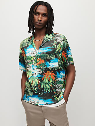 FOCO Mens NFL Team Logo Floral Aloha Button Up Shirt, Tropical Sunset, XXX-Large