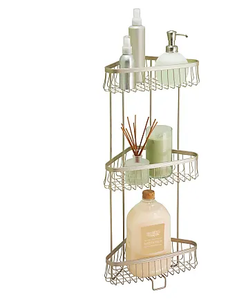 iDesign York Metal Wire Corner Standing Shower Caddy 3-Tier Bath Shelf  Baskets for Towels, Soap, Shampoo, Lotion, Accessories, Satin