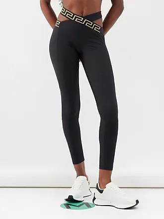 Black Jersey kick-flare leggings, Versace
