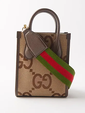 GUCCI Bamboo GG pattern Logo Monogram Tote Bag Handbag Vintage Black Canvas